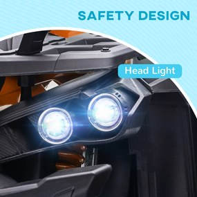 HOMCOM 12V Pojazd dla Dzieci z funkcją jazdy do przodu, do tyłu, odtwarzaczem MP3, światłem LED, 3-8 km/h, 3-5 lat, Pomarańczowy