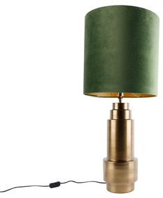 Lampa stołowa Bruut, aksamitny abażur, kolor zielony, 40 cm