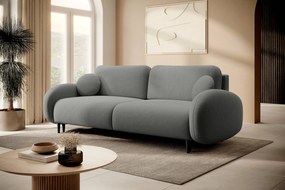 Masseno Sofa AGIO z funkcją spania i pojemnikiem na pościel, Rozkładana sofa - Szary, CASTEL 93