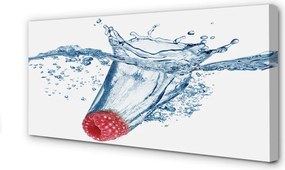 Duży obraz na płótnie Świeża Malina i Woda