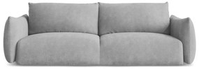 Jasnoszara rozkładana sofa z tkaniny szenilowej 230 cm Leila – Makamii