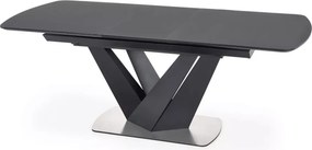Stół Palermo 160-200x90 – rozkładany stół z ciemno-popielatym blatem wykonanym z MDF lakierowany, srebrna podstawa