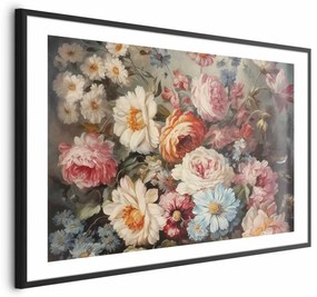 Plakat Zapach ogrodowych kwiatów 42x29,7 cm z ramą czarną z marginesem ARTGEIST B
