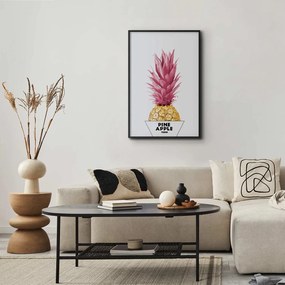Plakat złotą ananas 29,7x42 cm z ramą czarną bez marginesu ARTGEIST B