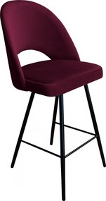 Hoker POLO krzesło barowe tkanina Welur podstawa metalowa hoker do kuchni : Kolor nogi - Czarna stożek, Kolor tkaniny - VELVET - MG02, Typ siedziska - Siedzisko stałe