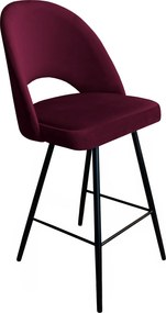 Hoker POLO krzesło barowe tkanina Welur podstawa metalowa : Kolor nogi - Czarna stożek, Kolor tkaniny - VELVET - MG02, Typ siedziska - Siedzisko stałe