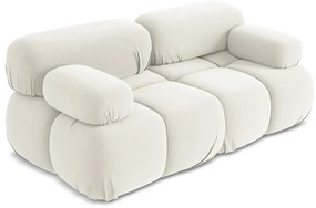 Biała aksamitna sofa modułowa 190 cm Lokua – Makamii