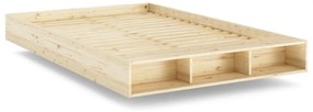 Łóżko dwuosobowe z litego drewna sosnowego ze stelażem 160x200 cm Merge – Karup Design