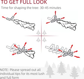 HOMCOM Sztuczna Choinka, Jodła, Realistyczna, Pełna i Buchata, 180 x Φ105 cm, Zielony | Aosom PL