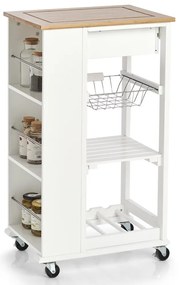 Wózek kuchenny z bambusowym blatem, 50 x 37 x 86,5 cm, ZELLER