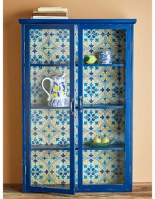 Niebieska witryna z litego drewna jodłowego 81x122x22 cm Hazem – Bloomingville