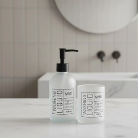 Szklany dozownik do mydła i kubek na szczoteczki ONYX