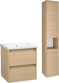 Zestaw do Łazienki 50cm Szafka z Umywalką Słupek Ryflowane Fronty Aria