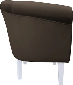 Fotel Milo tkanina Welur wygodny fotel tapicerowany do salonu i sypialni : Kolor nogi - Biała, Kolor tkaniny - VELVET - MG05, Wysokość nogi - 20 cm