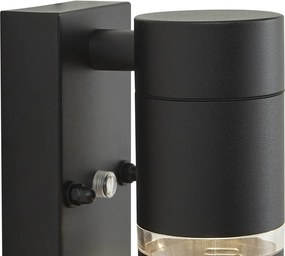 Nowoczesna lampa ścienna zewnętrzna czarna IP44 z czujnikiem zmierzchu - Ensam