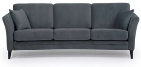 Ciemnoszara aksamitna sofa Scandic Eden, 237 cm