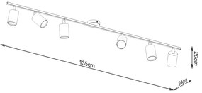 Listwa oświetleniowa LEMMI 6L czarna SOLLUX  LIGHTING