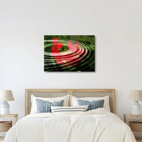 Obraz na szkle - abstrakcyjny obraz - kwiaty w falach (70x50 cm)