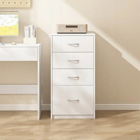 Nowoczesna półka z 4 szufladami w stylu loftowym, biała komoda, duża szafka biurowa 85 cm