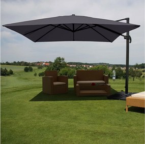 Obrotowy parasol wspornikowy MCW-A96 III, antracyt ze stojakiem, obrotowy