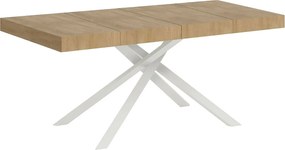 Stół rozkładany 160/264x90 cm Karida Premium dąb naturalny nogi białe