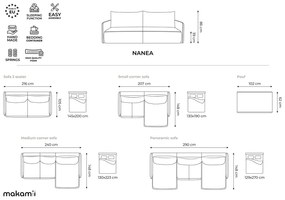 Niebieska rozkładana/ze schowkiem sofa 216 cm Nanea – Makamii