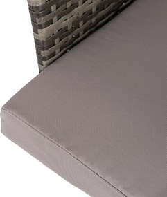 Krzesła ogrodowe Selto zestaw 2 szt. technorattan, szare, z poduszkami