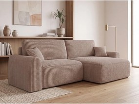 Rozkładany narożnik dwustronny do L NORDEN TILIA 250x140 cm, jasnobrązowy