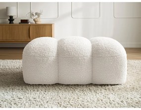 Biały podnóżek z materiału bouclé Hippolyte – Bobochic Paris