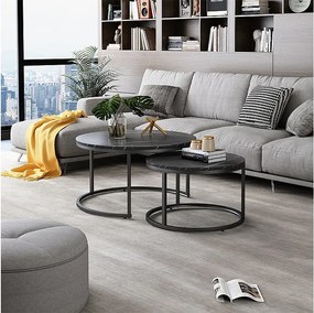 Zestaw stolików kawowych czarny 77x40x40 montreal