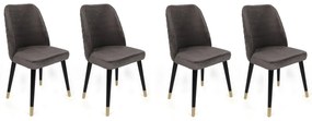 Zestaw krzeseł do jadalni Hugo Anthracite and Black, 4 szt.