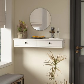 Półka wisząca biała nowoczesna loft sypialnia ścienna 64 cm