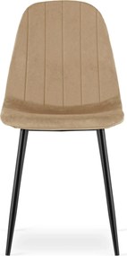 Brązowe krzesło tapicerowane metalowe N0-H74