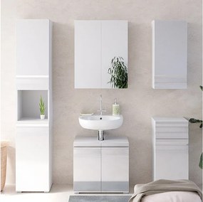 Zestaw mebli łazienkowych biały wysoki połysk 56x34x60 fredd