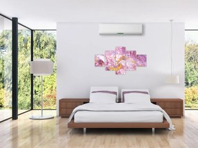 Obraz - Różwa abstrakcja (125x70 cm)