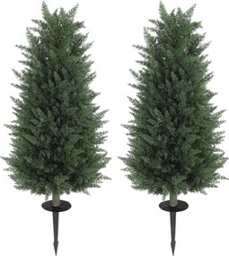 HOMCOM Zestaw 2 sztuk Sztucznych Roślin, Cyprysów z 831 Liśćmi, Wielofunkcyjne, Zielony