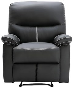 Fotel z funkcją relax z ekoskóry w kolorze czarnym CANBY