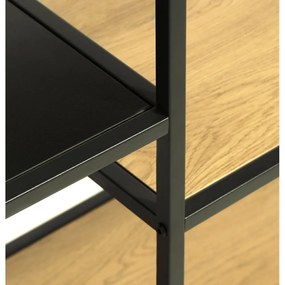 Czarny/w naturalnym kolorze regał w dekorze dębu 80x146x35 cm Altino – Unique Furniture