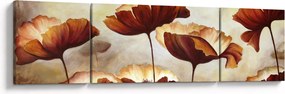 Obraz czerwonych kwiatów (170x50 cm)