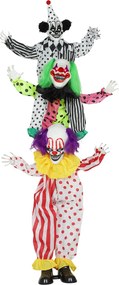 Outsunny Układane w stos animatroniczne klauny Halloween z czerwonymi świecącymi oczami do rekwizytów na imprezy wewnątrz | Aosom PL