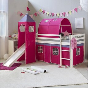 Łóżko piętrowe 207,5x228x219,5 cm Biało-różowe