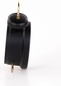 Zegar budzik w klasycznym stylu, ze złotymi wskazówkami, metalowy, Ø 12 cm