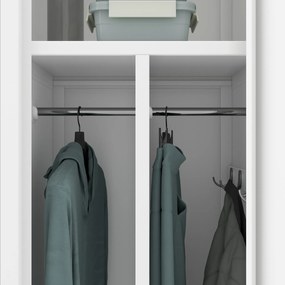 Szafka ubraniowa BHP biała: czterokomorowa KACPER, 800 x 1800 x 500 mm