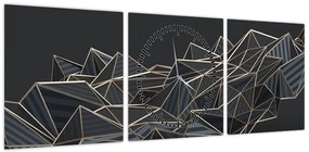Obraz abstrakcji (z zegarem) (90x30 cm)