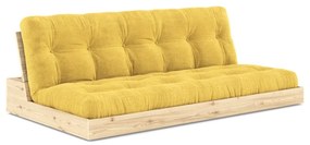 Żółta sztruksowa rozkładana sofa 196 cm Base – Karup Design
