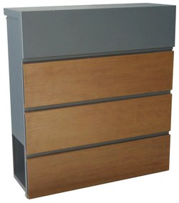 Skrzynka pocztowa 370 x 410 x 130 mm, dekor drewno
