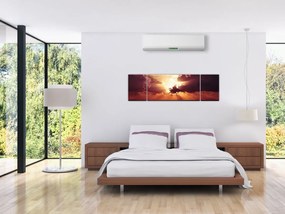 Obraz słońca za chmurami (170x50 cm)