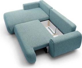 Masseno Narożnik ZEST z funkcją spania i pojemnikiem na pościel Narozniki L, Rozkładana sofa - Niebieski, PUENTE 73