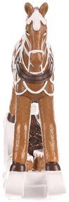 Ozdoba świąteczna Konik na biegunach, brązowy,żywica, 17 cm