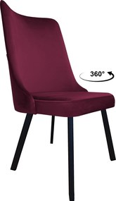 Krzesło Victor tkanina Welur noga metalowa : Kolor nogi - Czarna profil, Kolor tkaniny - VELVET - MG02, Typ siedziska - Siedzisko obrotowe 360°